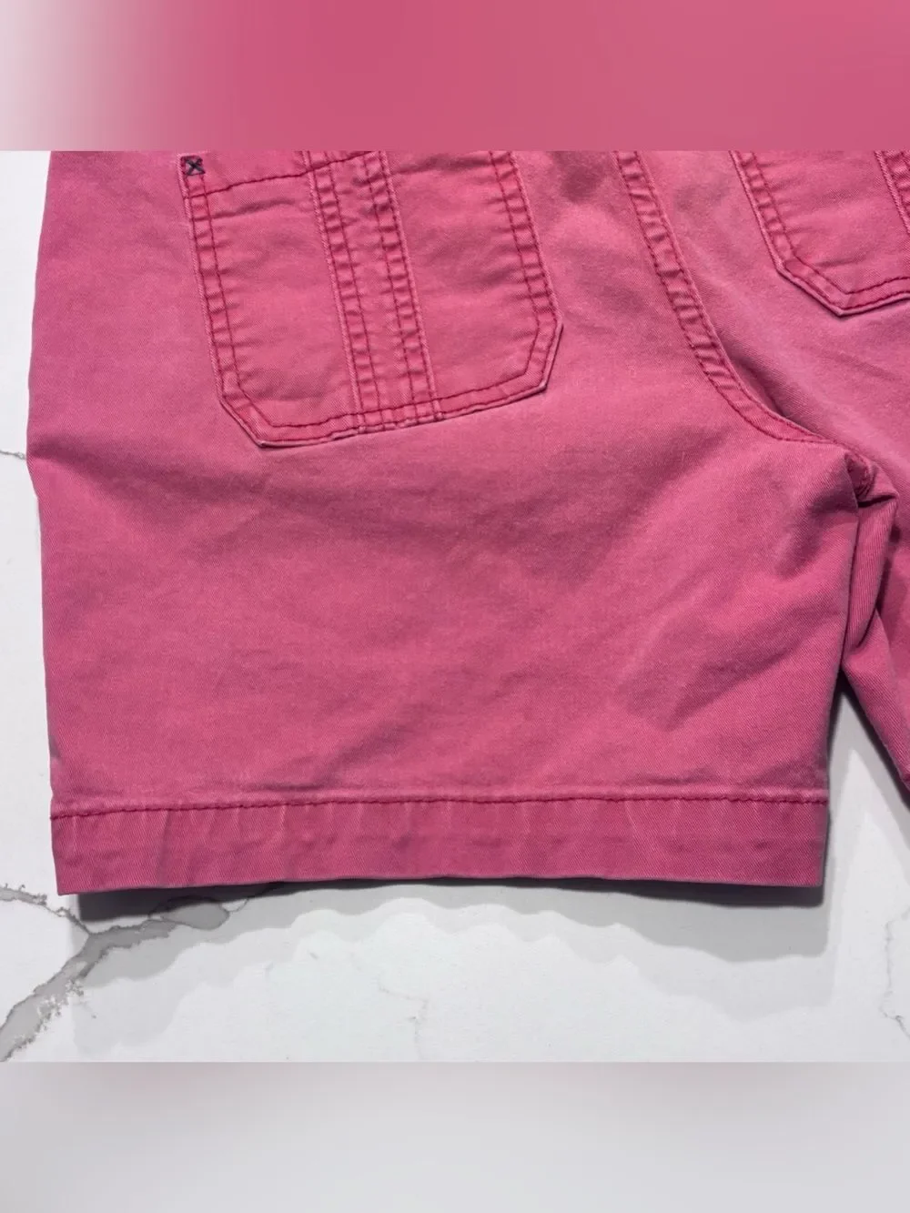 Jag Jeans Faded Red Coral Relaxed Fit Utility Cotton Twill Shorts Women’s 4